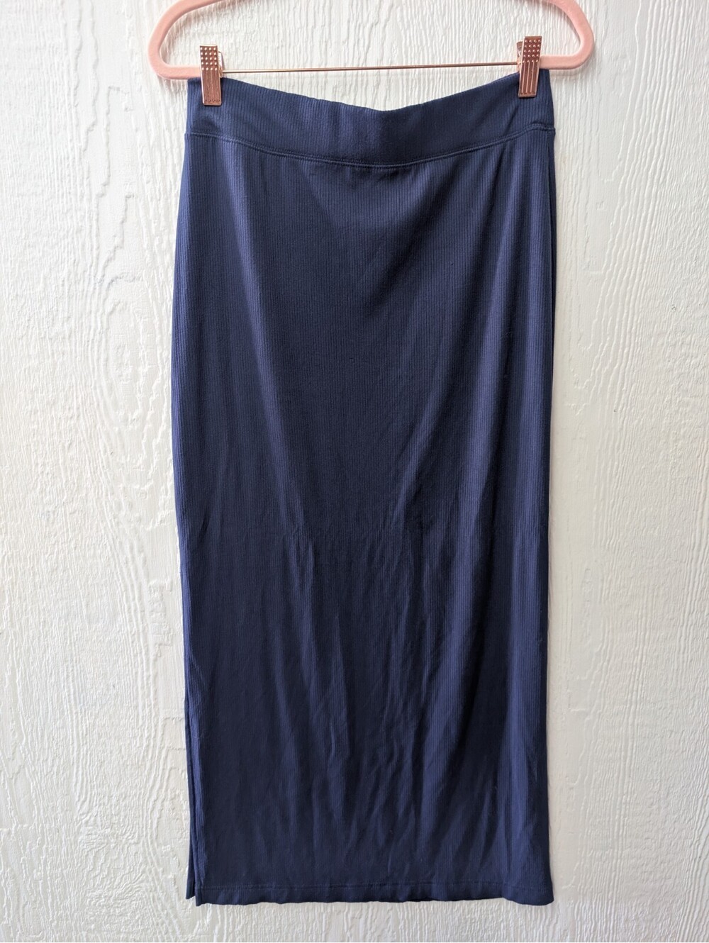 Aerie Offline Ribbed Maxi Skirt Navy Blue Stretch Modal Casual Office Medium